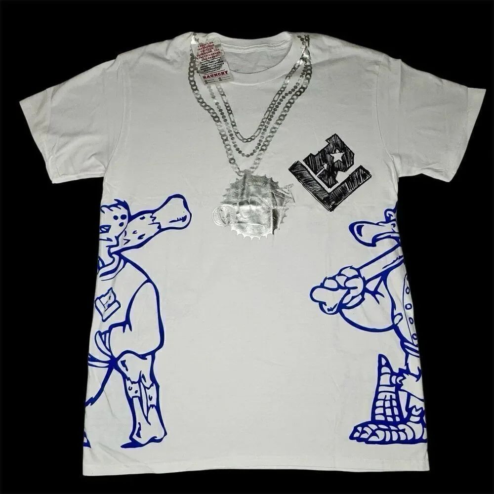 Vintage Sz M 90s Parody Raunchy QUAN Rich Home Funny Hip Hop Rap Shirt Side Tee